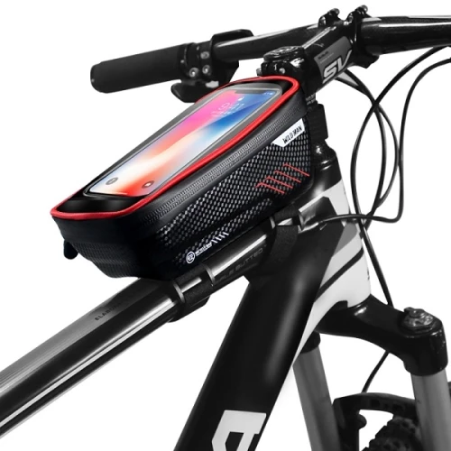 Etui/uchwyt rowerowy WILDMAN ME2R sakwa na ramę czarno-czerwony/black-red